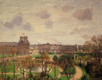 卡米耶 畢沙羅 Garden of the Louvre, Morning, Grey Weather